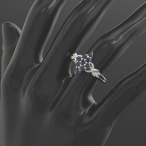 Platinum 0.36ct Sapphire Cluster Ring