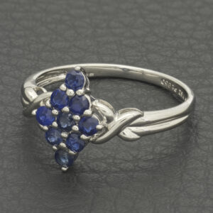 Platinum 0.36ct Sapphire Cluster Ring