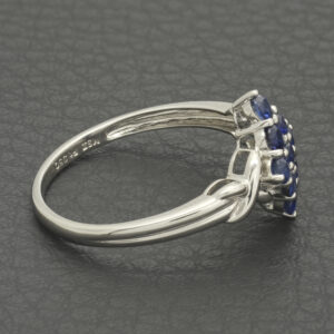 Platinum 0.36ct Sapphire Cluster Ring