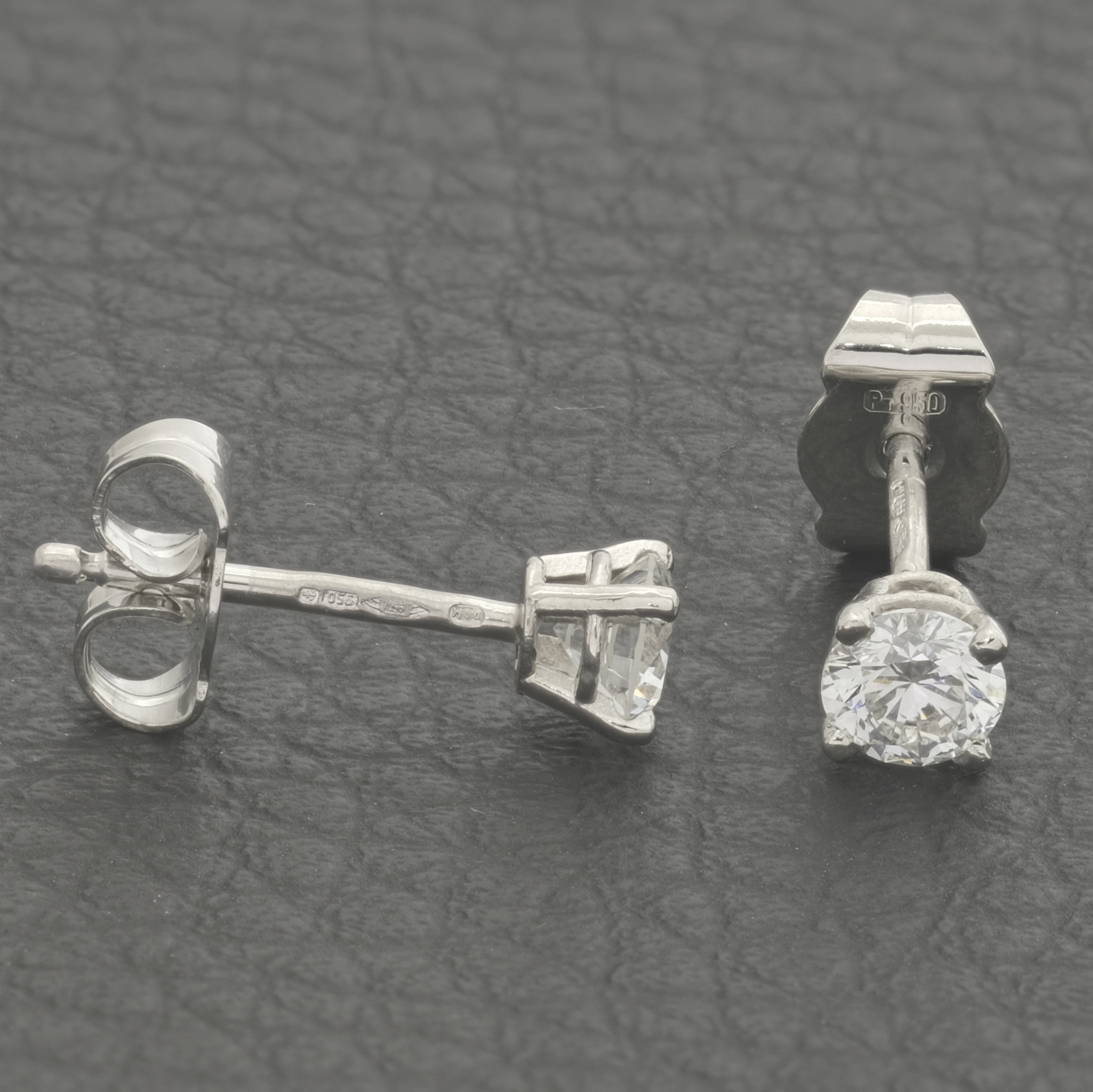 Platinum 0.50ct Diamond Stud Earrings - Image 4