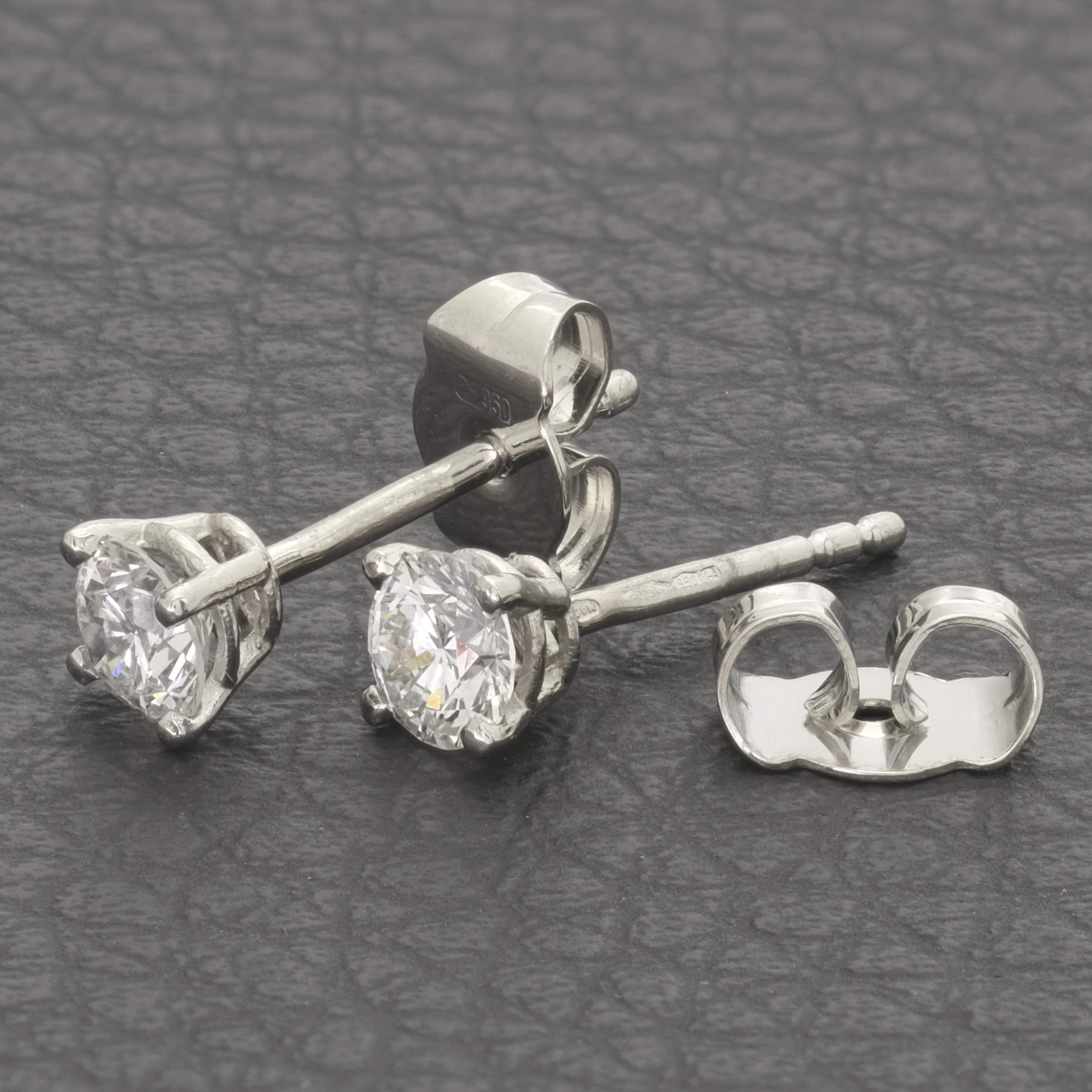 Platinum 0.50ct Diamond Stud Earrings - Image 3
