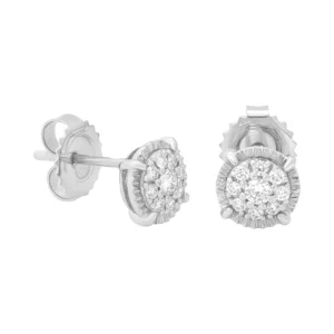 18ct White Gold 0.24ct Diamond Stud Cluster Earrings