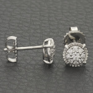 18ct White Gold 0.24ct Diamond Stud Cluster Earrings