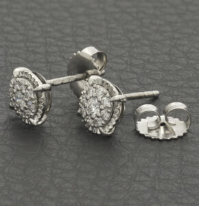 18ct White Gold 0.24ct Diamond Stud Cluster Earrings