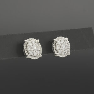 18ct White Gold 0.24ct Diamond Stud Cluster Earrings
