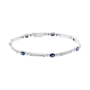 18ct White Gold 2.30ct Sapphire & 0.42ct Diamond Bracelet