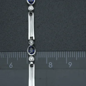 18ct White Gold 2.30ct Sapphire & 0.42ct Diamond Bracelet