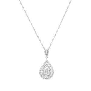 18ct White Gold 1.00ct Diamond Necklace 18″ 1mm