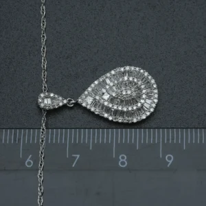 18ct White Gold 1.00ct Diamond Necklace 18″ 1mm