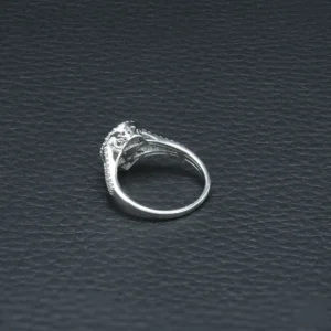 14ct White Gold 0.40ct Brown Diamond And 0.40ct White Diamond Halo Ring