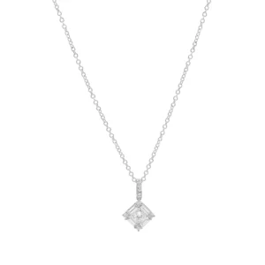 18ct White Gold 0.55ct Diamond Necklace 18″