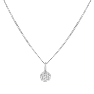 18ct White gold 0.45ct Diamond Necklace 16″ 1.5mm