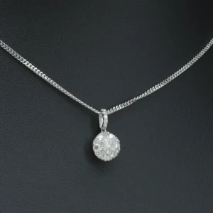 18ct White gold 0.45ct Diamond Necklace 16″ 1.5mm
