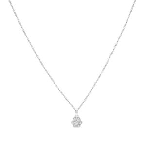 18ct White Gold 0.17ct Diamond Necklace 16″ 1mm