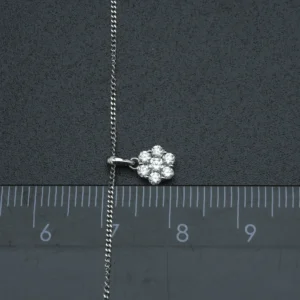 18ct White Gold 0.17ct Diamond Necklace 16″ 1mm