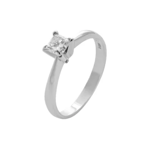 Platinum 0.40ct Diamond Princess Cut Solitaire Ring
