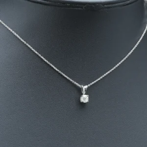 18ct White Gold 0.33ct Diamond Necklace 16″ 1mm
