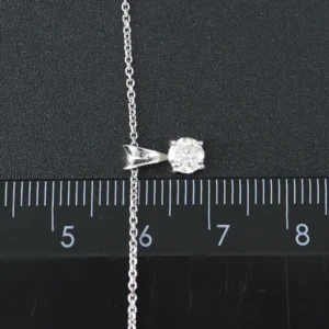 18ct White Gold 0.33ct Diamond Necklace 16″ 1mm