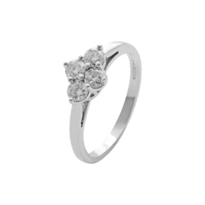 18ct White Gold 0.50ct Diamond Cluster Ring