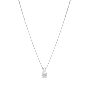 18ct White Gold 0.50ct Diamond Necklace 16″ 1mm