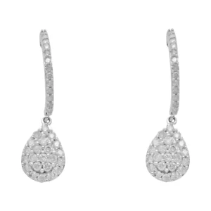 9ct White Gold 1.12ct Diamond Pear Drop Earrings
