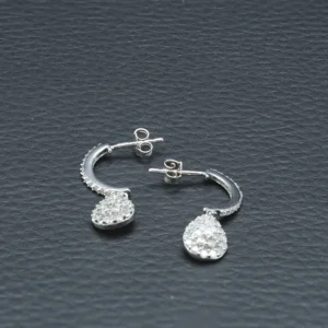 9ct White Gold 1.12ct Diamond Pear Drop Earrings