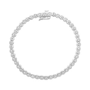 9ct White Gold 0.25ct Diamond Tennis Bracelet 7″ 4mm