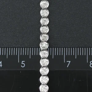 9ct White Gold 0.25ct Diamond Tennis Bracelet 7″ 4mm