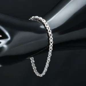 9ct White Gold 0.24ct Diamond Tennis Bracelet 7.5″ 4mm