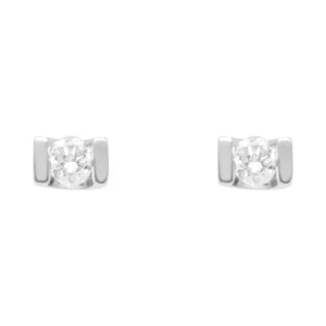 9ct White Gold 0.20ct Diamond Solitaire Stud Earrings