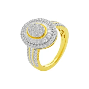 9ct Yellow Gold 1.00ct Diamond Halo Ring