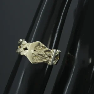 9ct Yellow Gold Buckle Ring