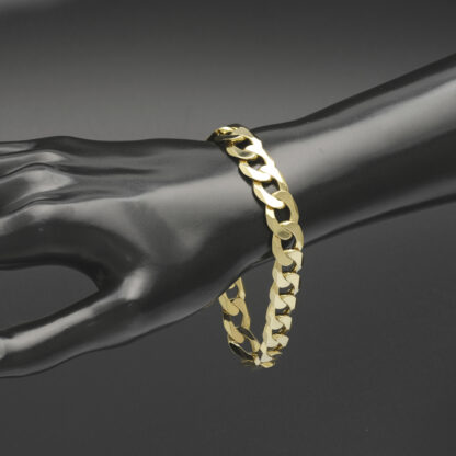 9ct Yellow Gold Curb Bracelet 8.5" 11mm - Image 3