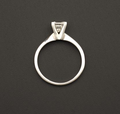 Platinum 0.90ct Princess Cut Diamond Solitaire Ring