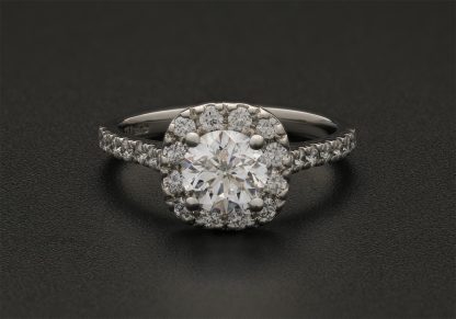 Platinum 1.00ct round Diamond halo ring