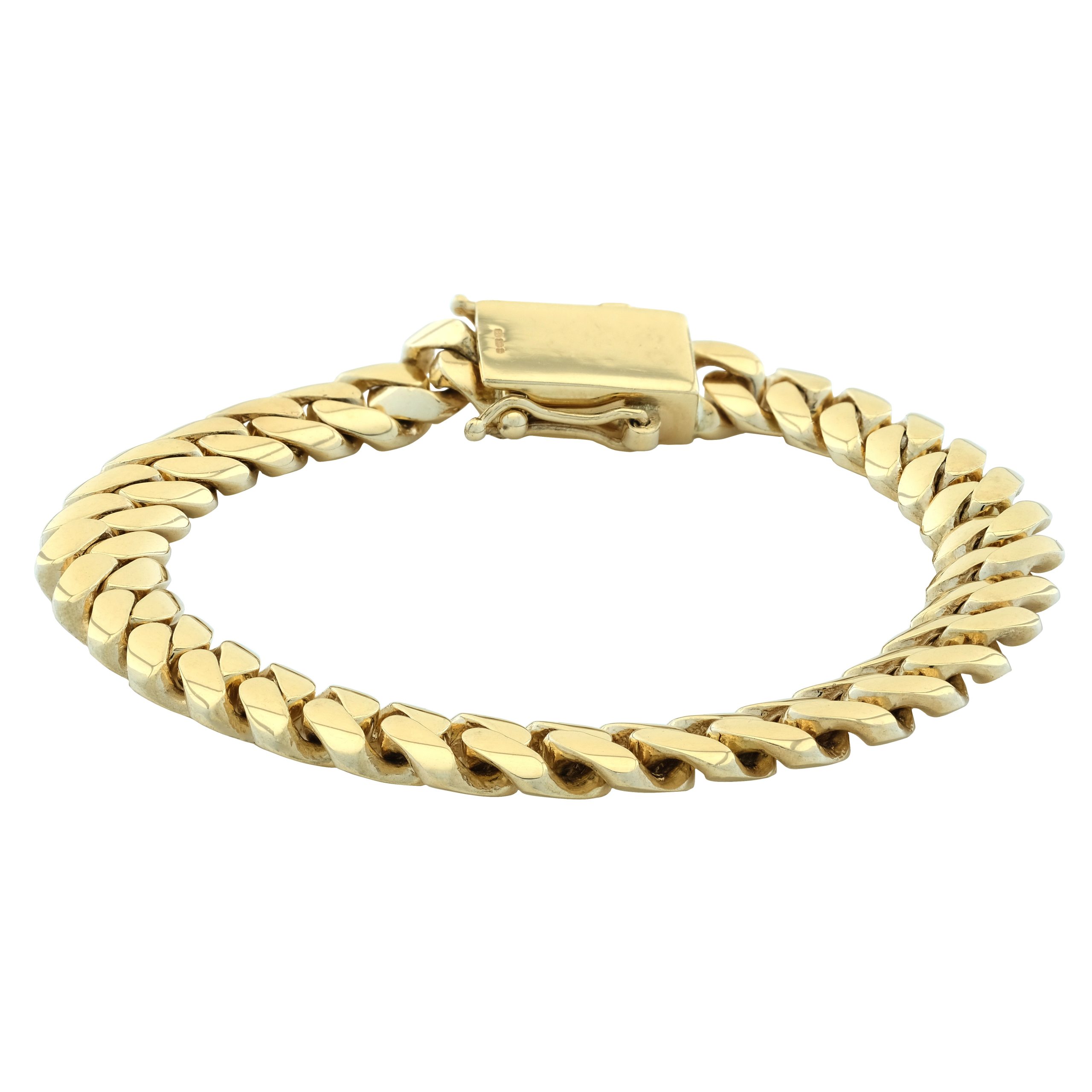 9ct Yellow gold cuban bracelet 8" 10mm