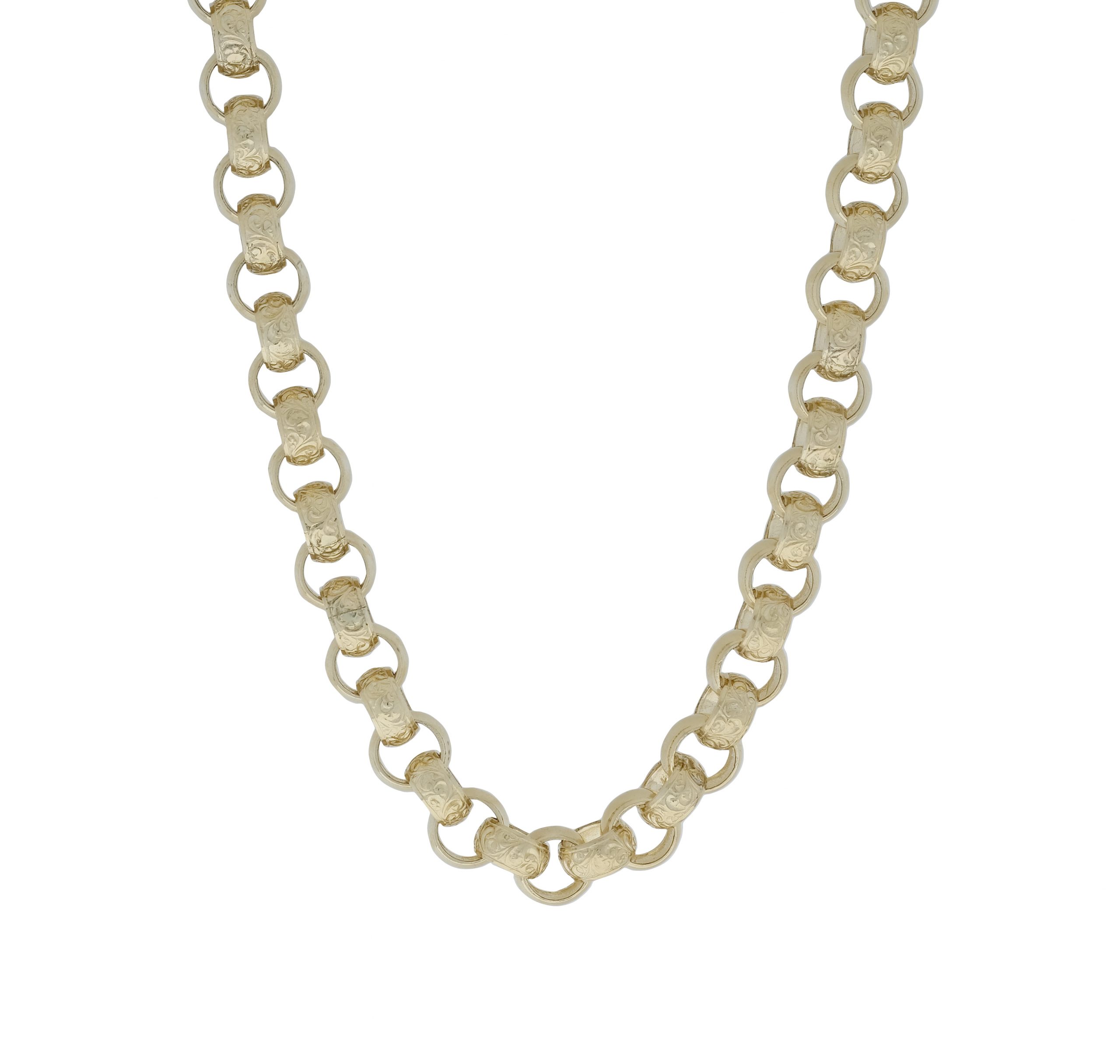 9ct Yellow Gold Belcher Chain 26″ 13.5mm