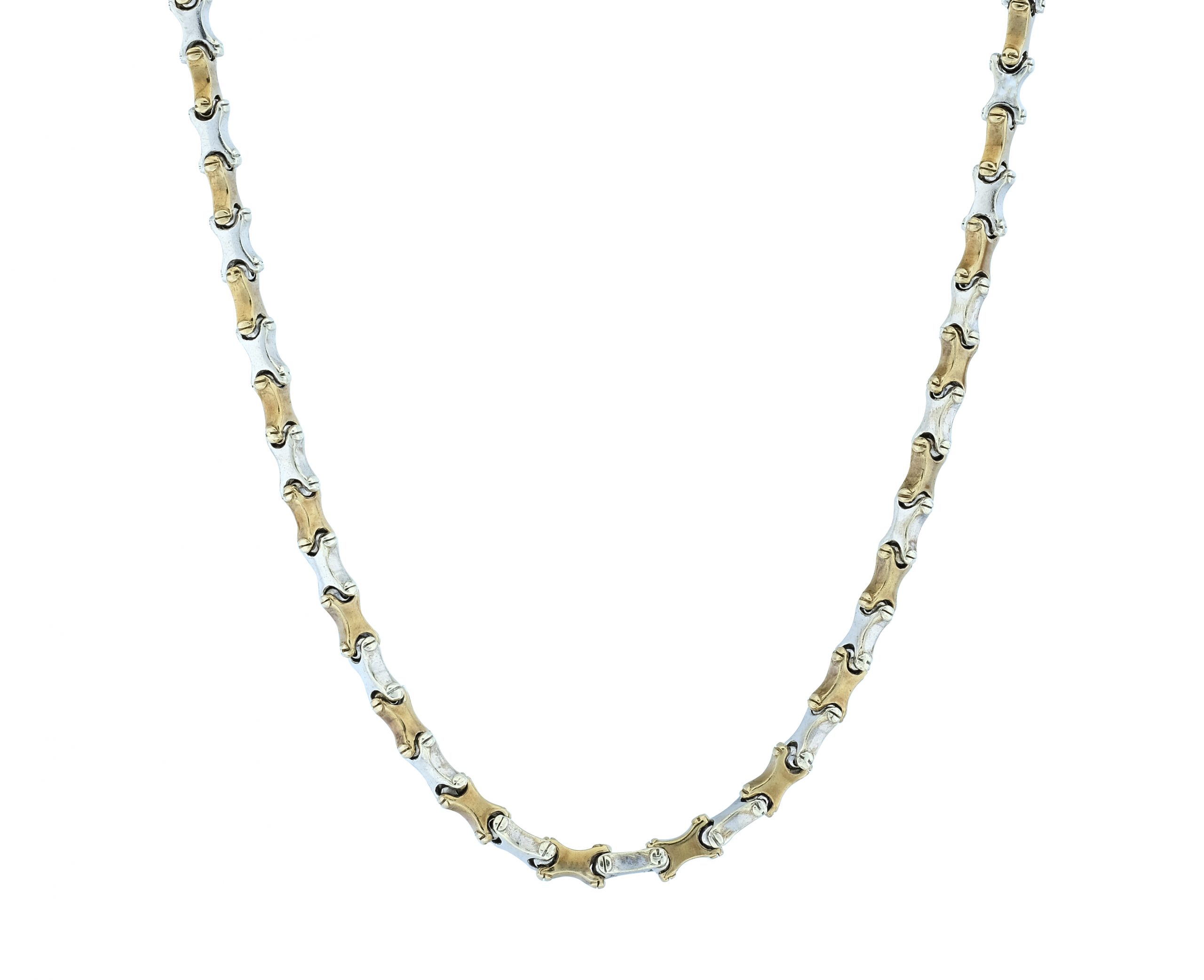 9ct two tone bike chain 28" 5mm