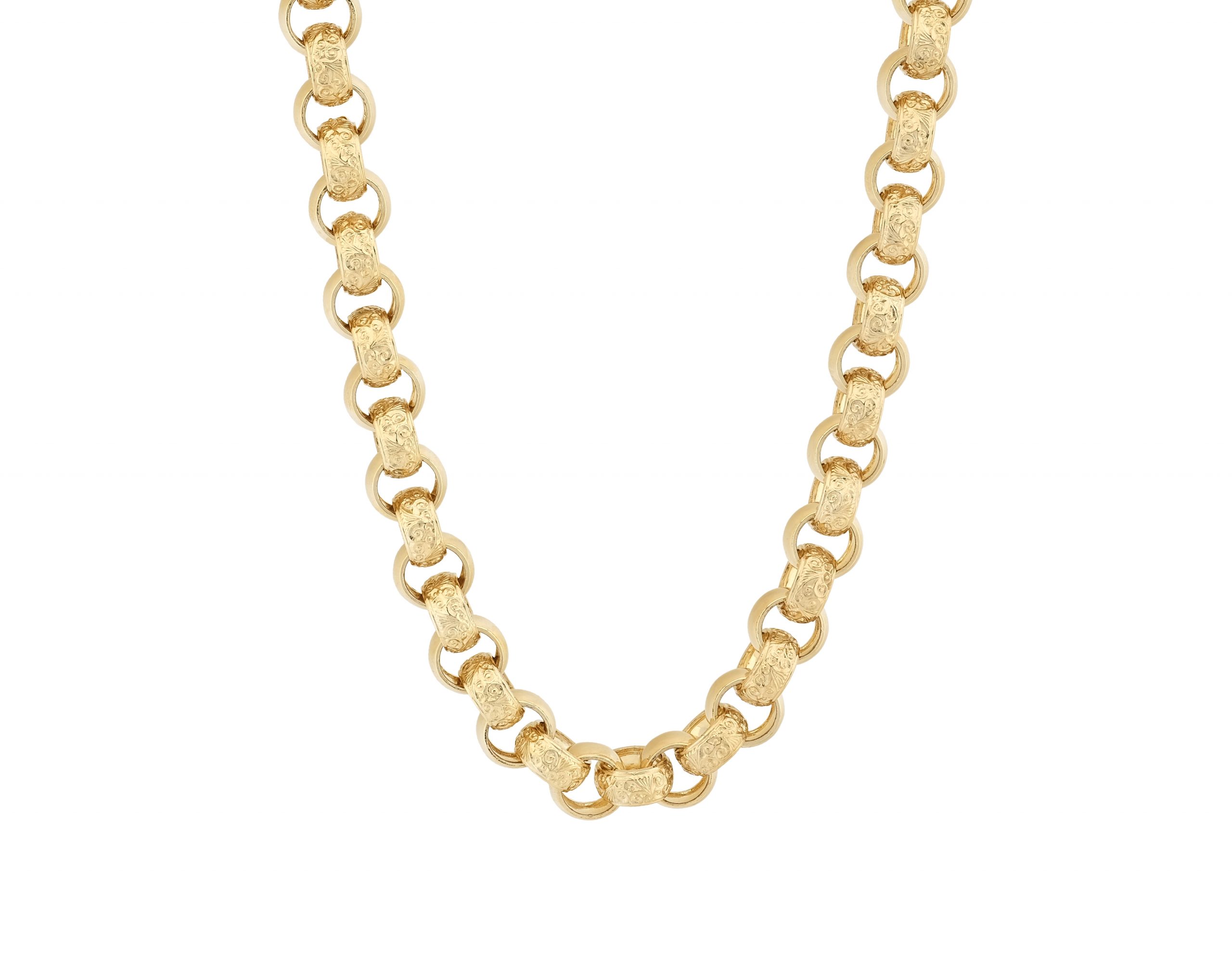 9ct Yellow Gold Heavy Belcher Chain 28" 18mm