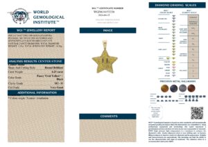 14ct Yellow Gold 4.25ct Diamond Mario Star Pendant