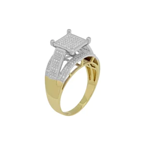 10ct Yellow and White Gold 0.30ct Diamond Castle Ring