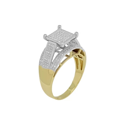 10ct Yellow and White Gold 0.30ct Diamond Castle Ring