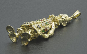 9ct Yellow Gold Gemstone Clown Pendant