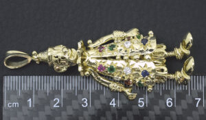 9ct Yellow Gold Gemstone Clown Pendant