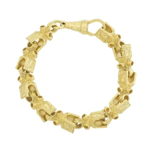 9ct Yellow Gold Lego Bracelet 9&#8243; 10mm