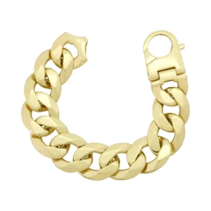 9ct Yellow Gold Curb Bracelet 9.5&#8243; 25mm