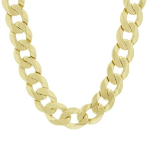 9ct Yellow Gold Curb Chain 24.5″ 16mm