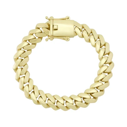 9ct Yellow Gold Cuban Bracelet 9" 14mm