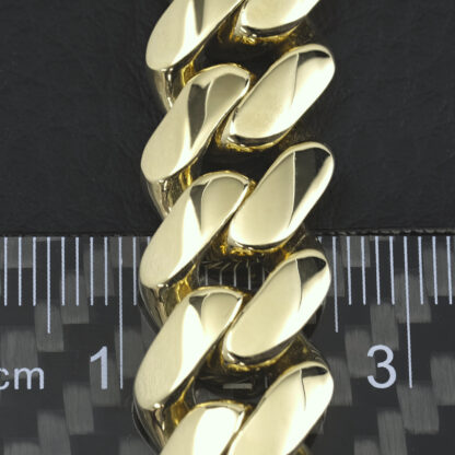 9ct Yellow Gold Cuban Bracelet 9" 14mm - Image 3