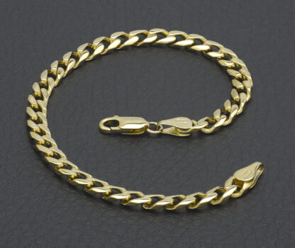 18ct Yellow Gold Curb Bracelet 7.5″ 5mm - Image 2